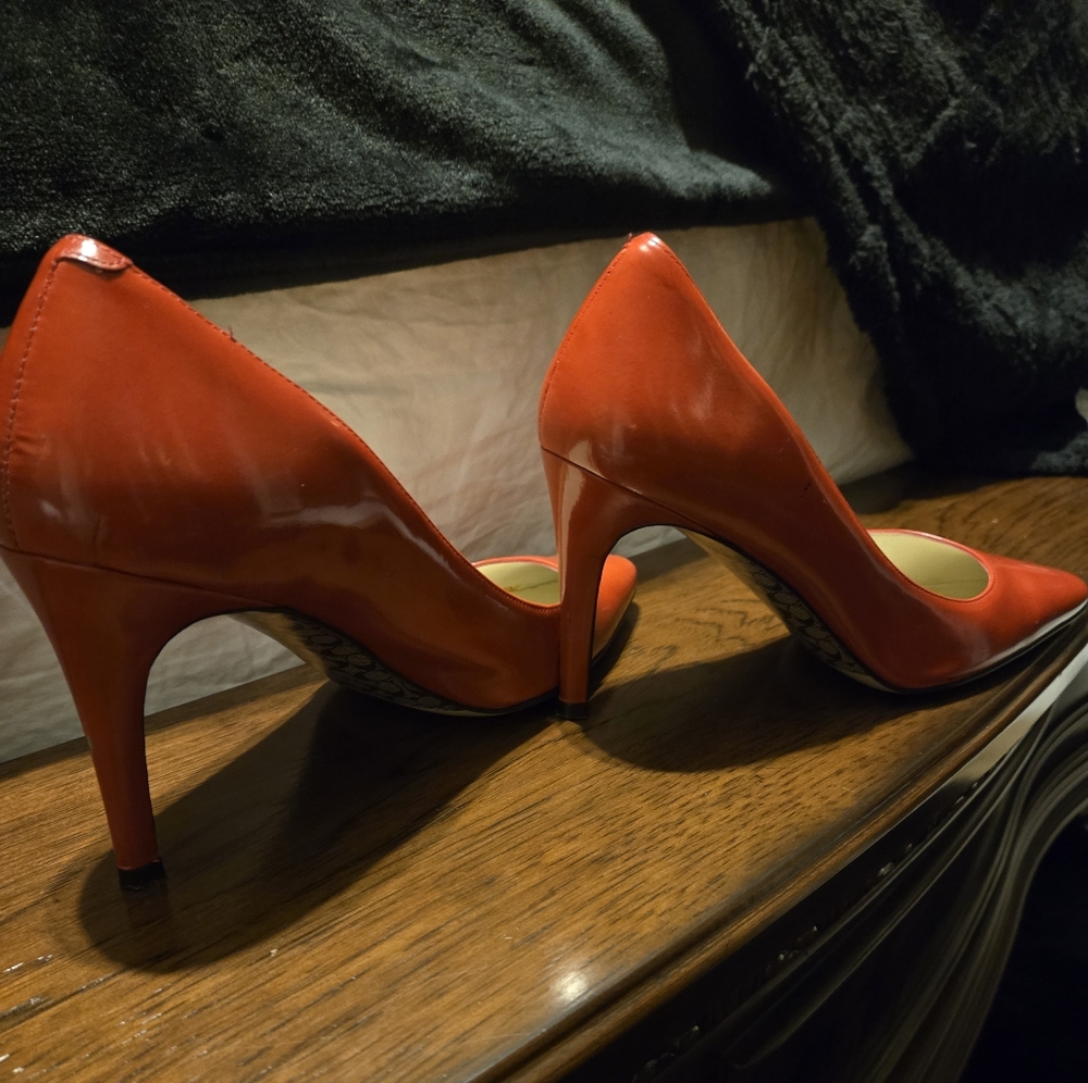 Coach Red Women's 2in Heels Patent Leather
